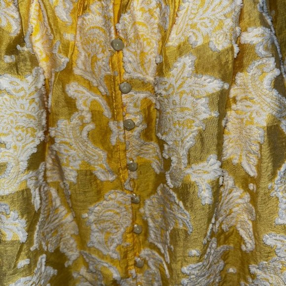 Anthropologie Yellow and White Blouse - Picture 2 of 8